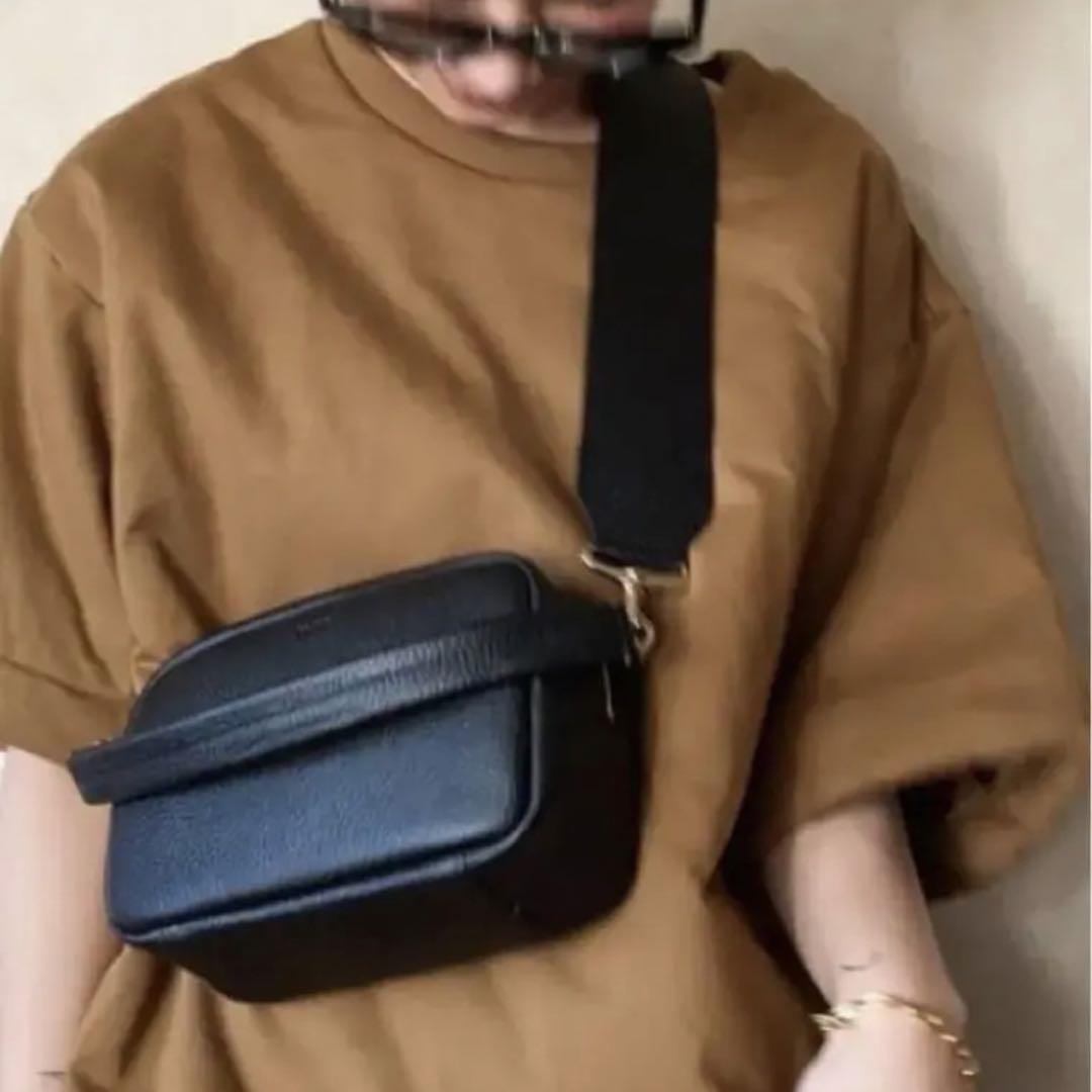 柔らかい chiiiibag チーバッグ ブラック ワイドベルトボストン