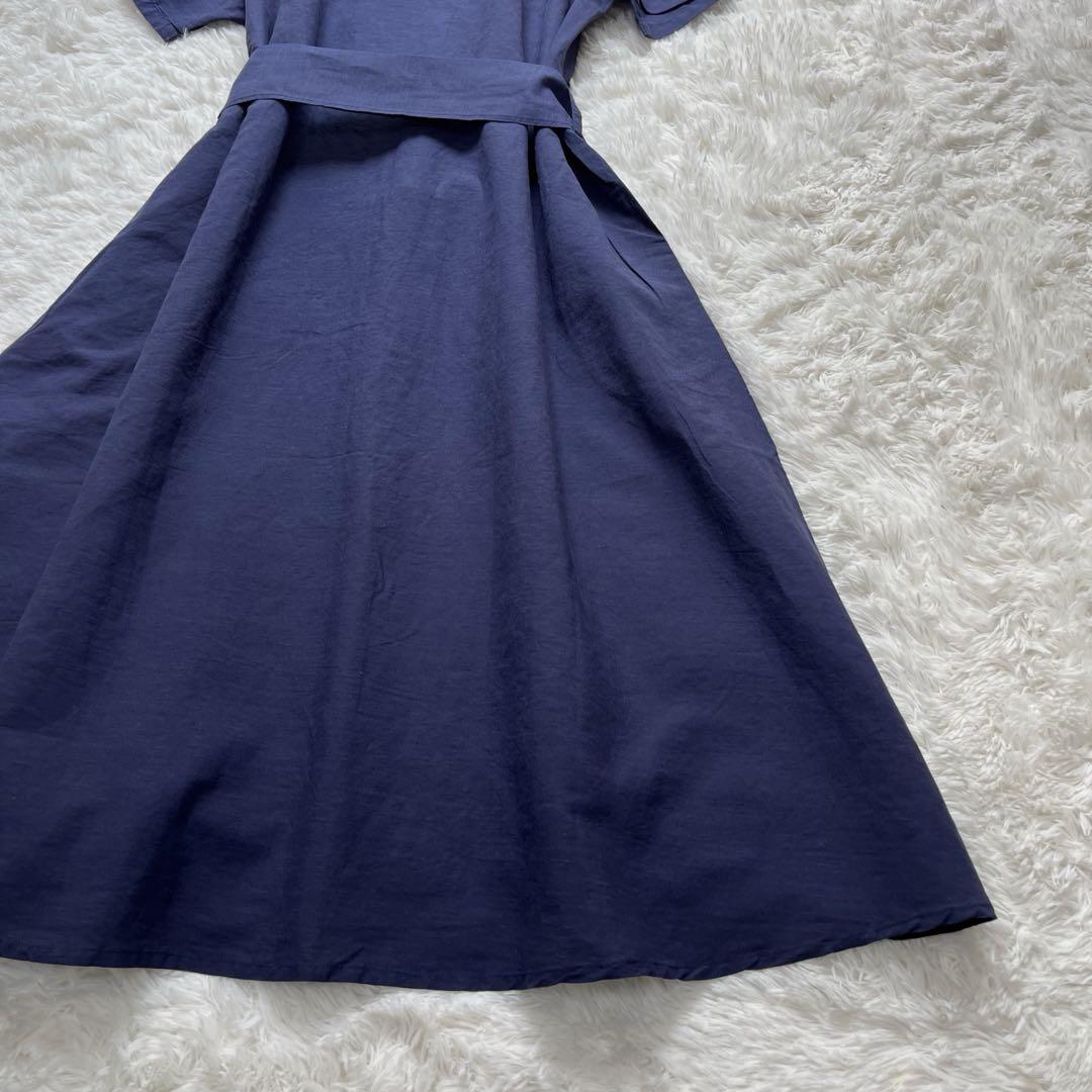 【タグ付き極美品】ネストローブロングワンピース リボン リネンシルク 画像14