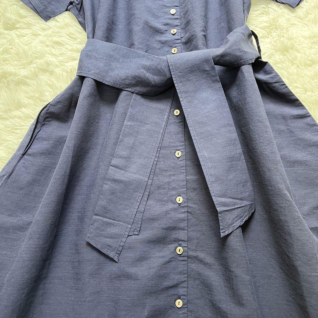 【タグ付き極美品】ネストローブロングワンピース リボン リネンシルク 画像5