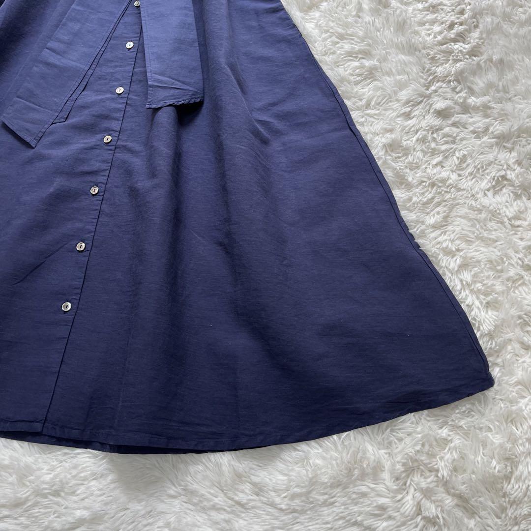 【タグ付き極美品】ネストローブロングワンピース リボン リネンシルク 画像8