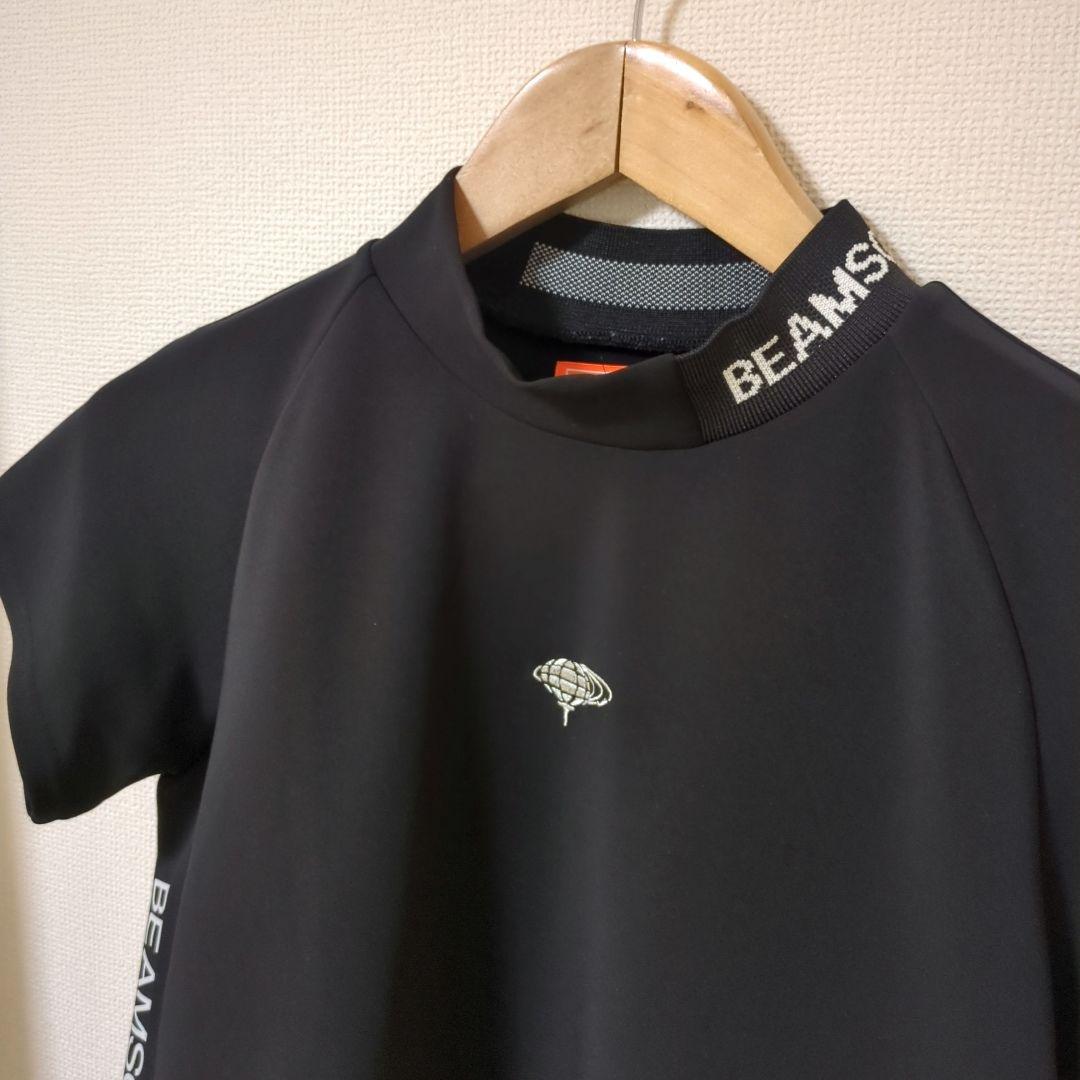 ★美品★BEAMS　GOLF　リブネック切替ダンボール半袖ラグランカットソ　L ビームスゴルフ BE リブネック切替ダンボール半袖ラグラン