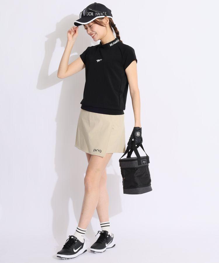 ★美品★BEAMS　GOLF　リブネック切替ダンボール半袖ラグランカットソ　L ☆美品☆BEAMS GOLF リブネック切替ダンボール半袖ラグラン