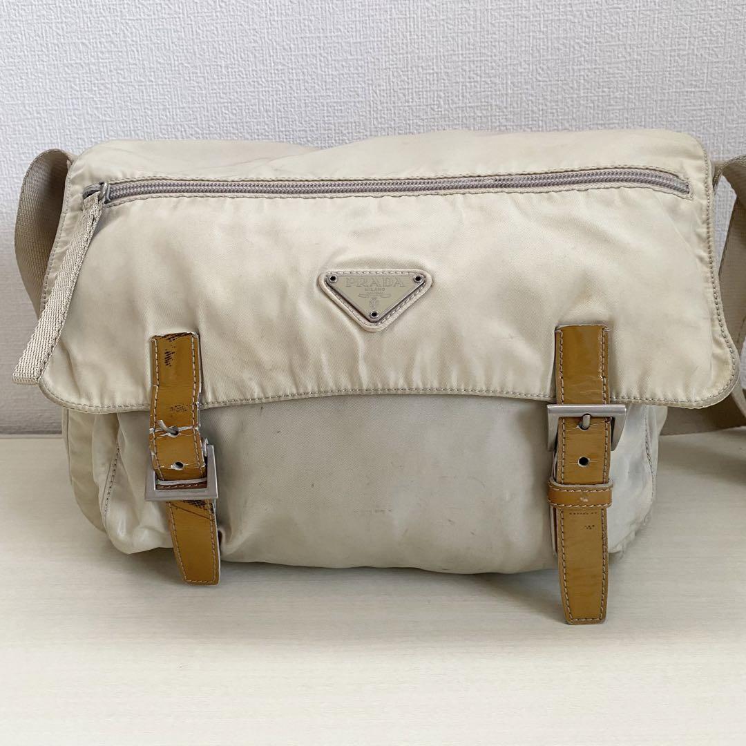 PRADA　プラダ　ショルダーバッグ　三角ロゴ　VELA SPORT　ベージュ