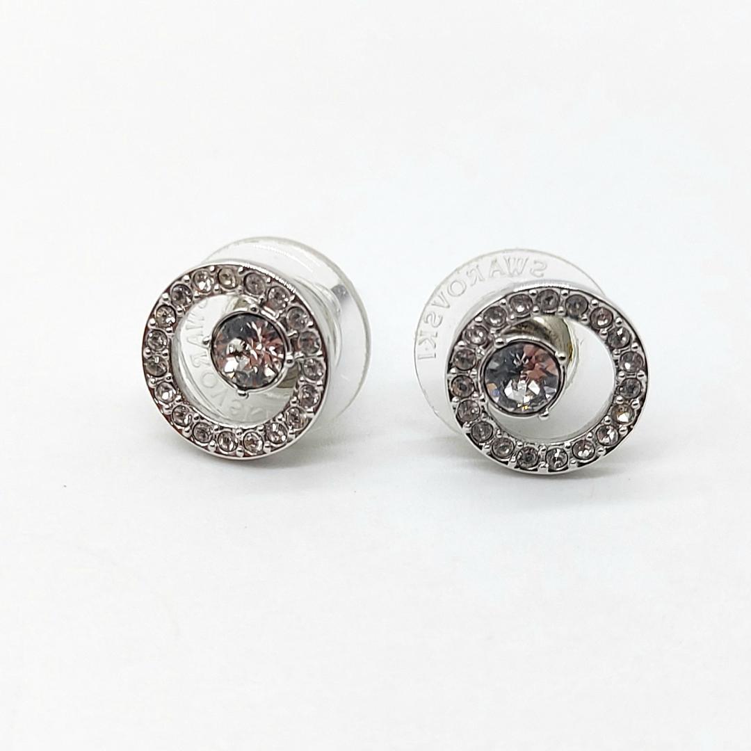 美品　Swarovski スワロフスキー　ピアス　ラインストーン　高級感
