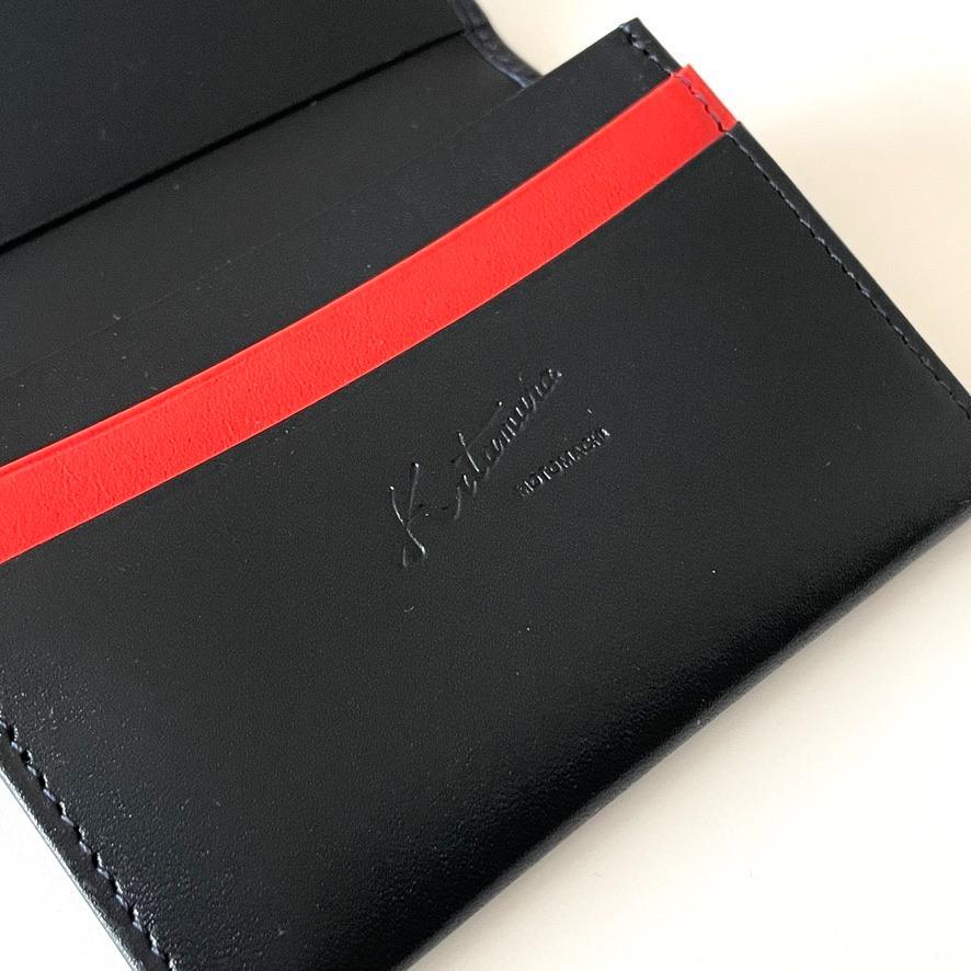 キタムラ　名刺入れ　ネイビー　レッド　【新品・箱付き】