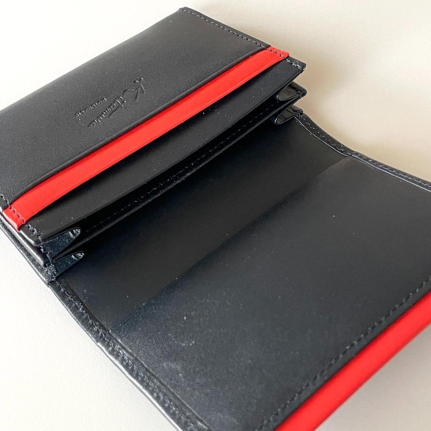 キタムラ　名刺入れ　ネイビー　レッド　【新品・箱付き】