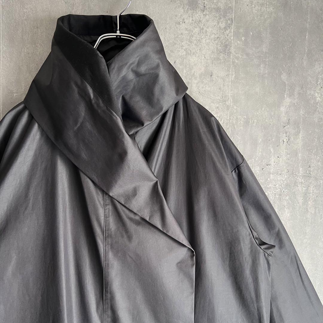 ISSEY MIYAKE　イッセイミヤケ　変形襟　ポリエステル　ロングコート　春