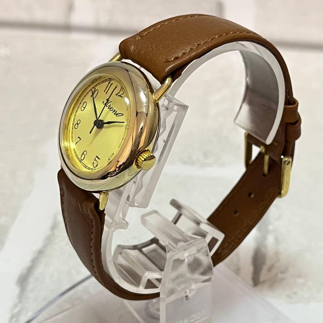 【稼動品】krone クローネ　腕時計　アンティーク　ゴールド