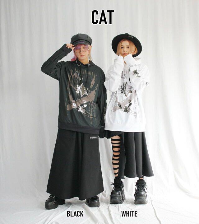 CATグラフィック FUNKYFRUIT ファンキーフルーツ 0HXO3-m68231234907 BIGパーカー 白 在庫国産