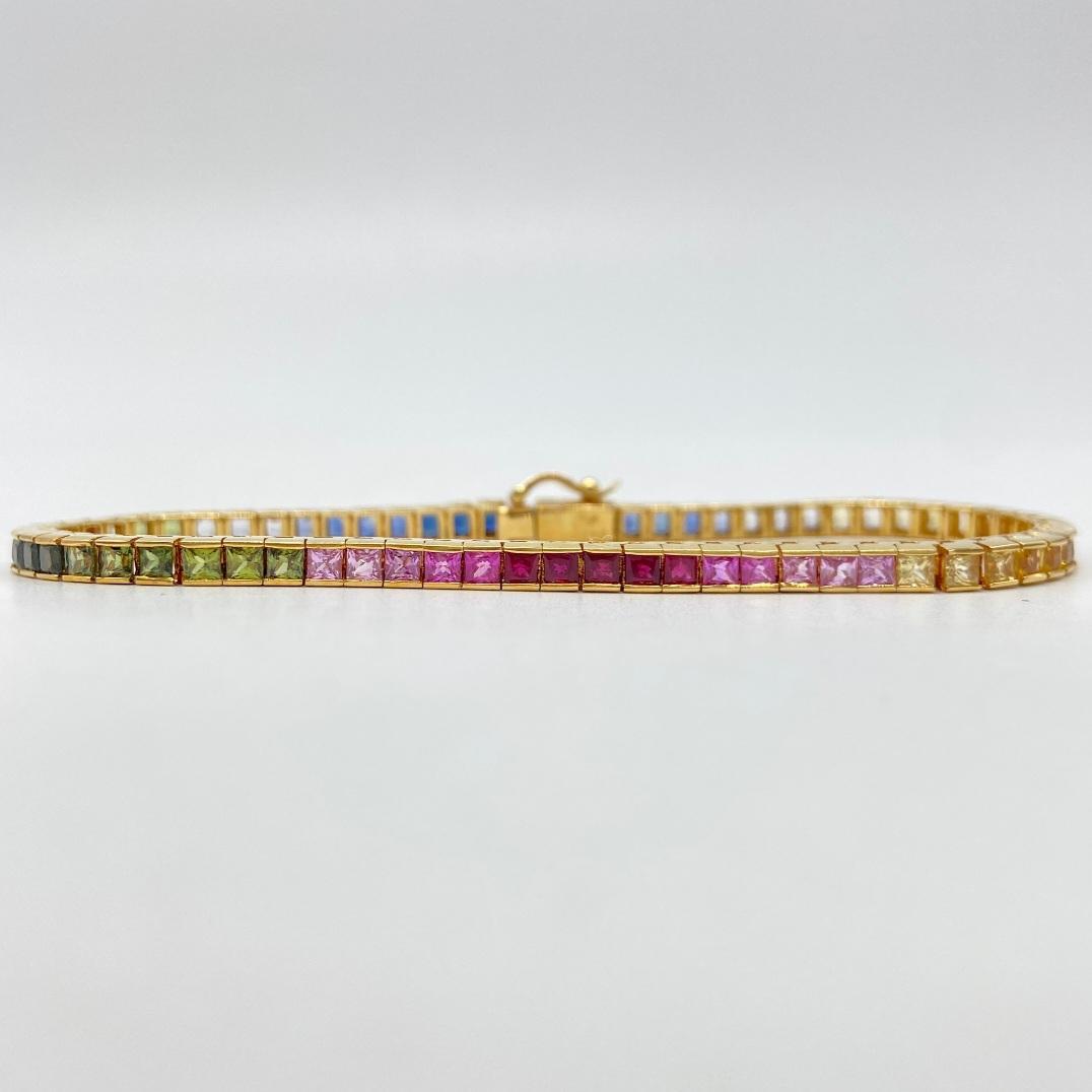 【美品】K18+天然サファイア6.0ct　テニスブレスレット 11.2g