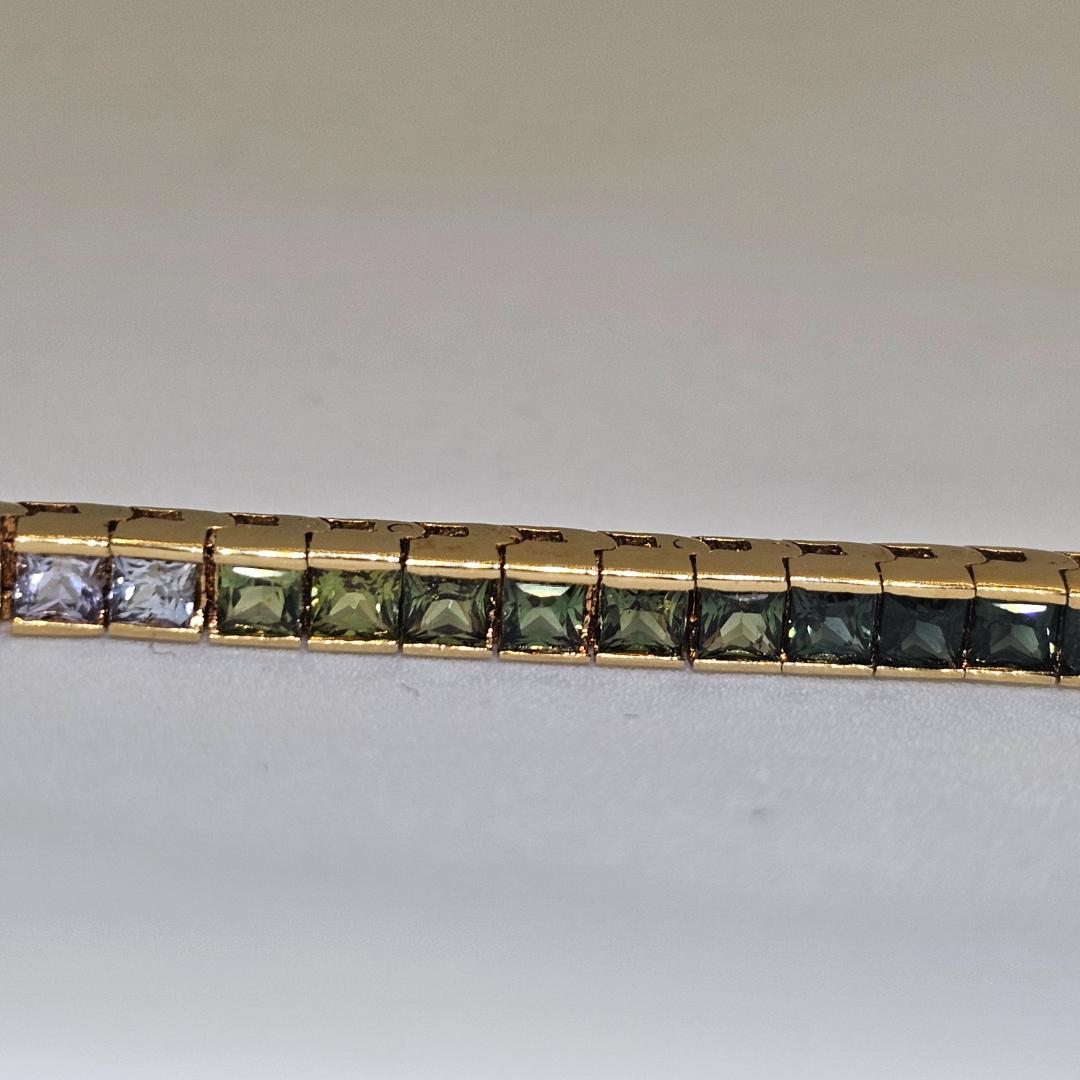 【美品】K18+天然サファイア6.0ct　テニスブレスレット 11.2g