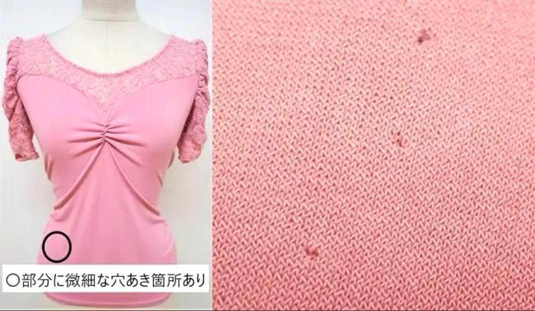 B1605☆チャコット/ダスティピンク/半袖/花柄レース/トップス