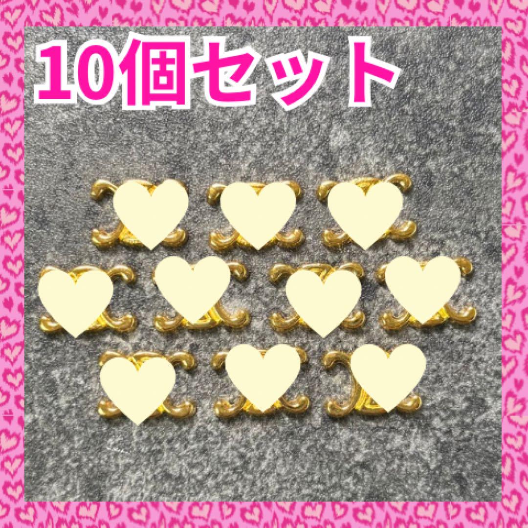 ネイルパーツ 合金 ロゴ セ リ10個 ゴールド ミニカボション