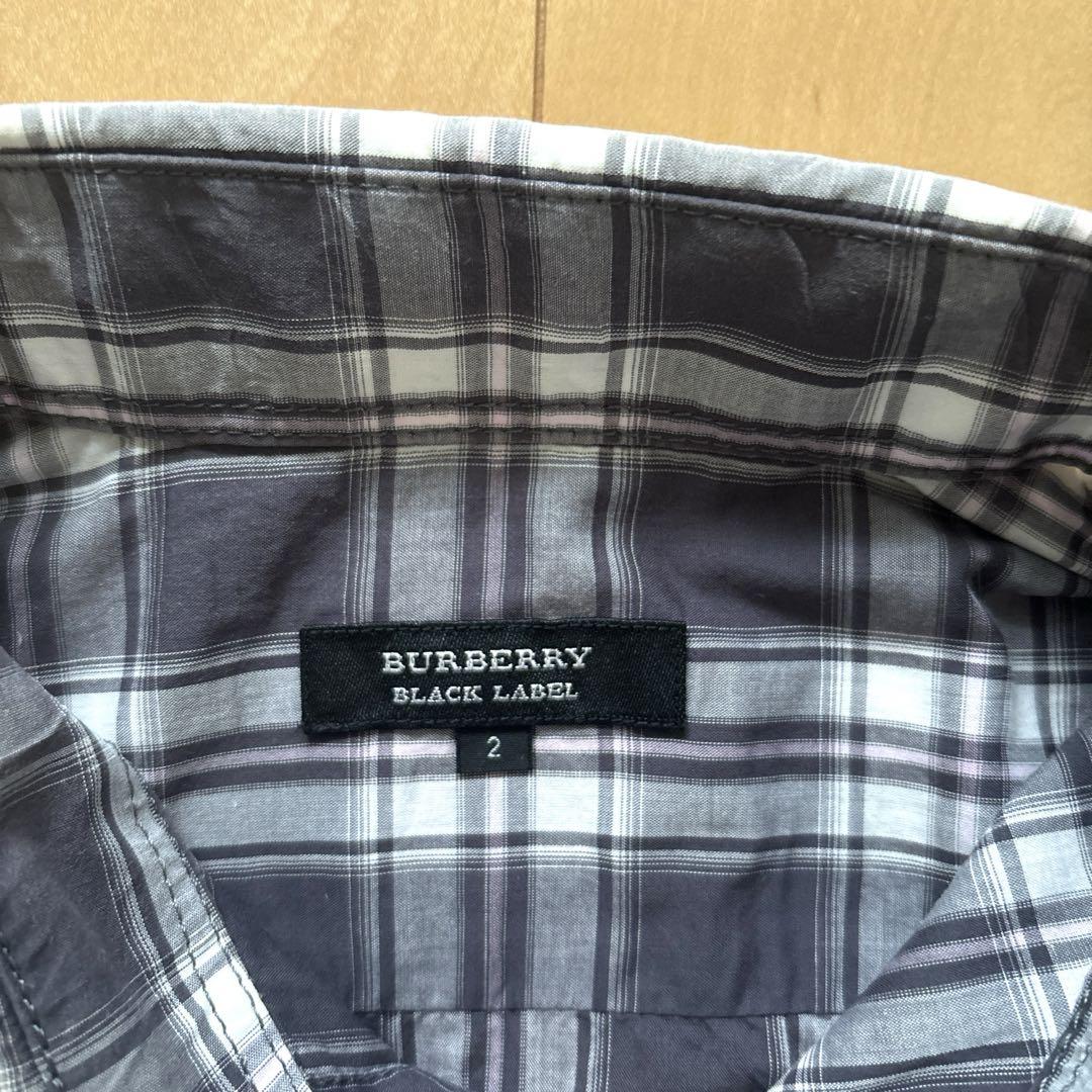 BURBERY BLACK LABEL長袖チェックシャツ グレーと白とピンク
