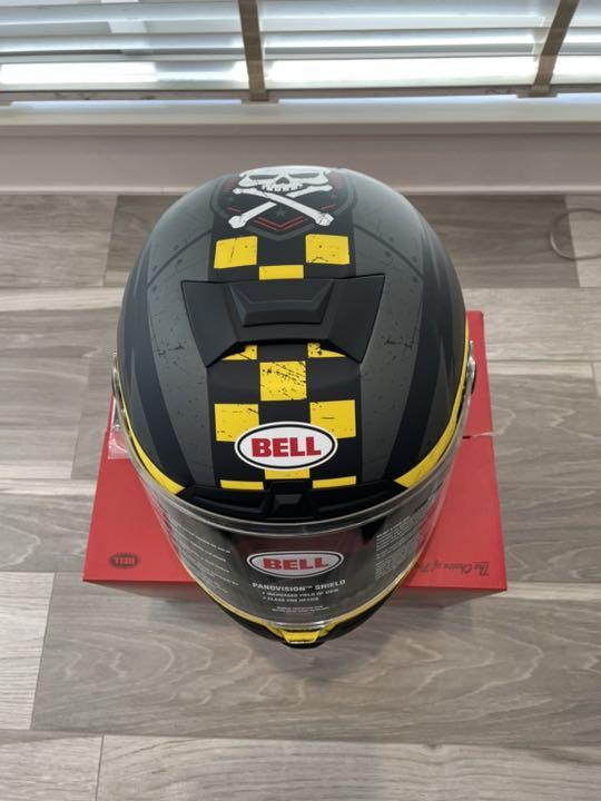 Bell SRT Helmet - Devil May Care Matte Gray/Yellow