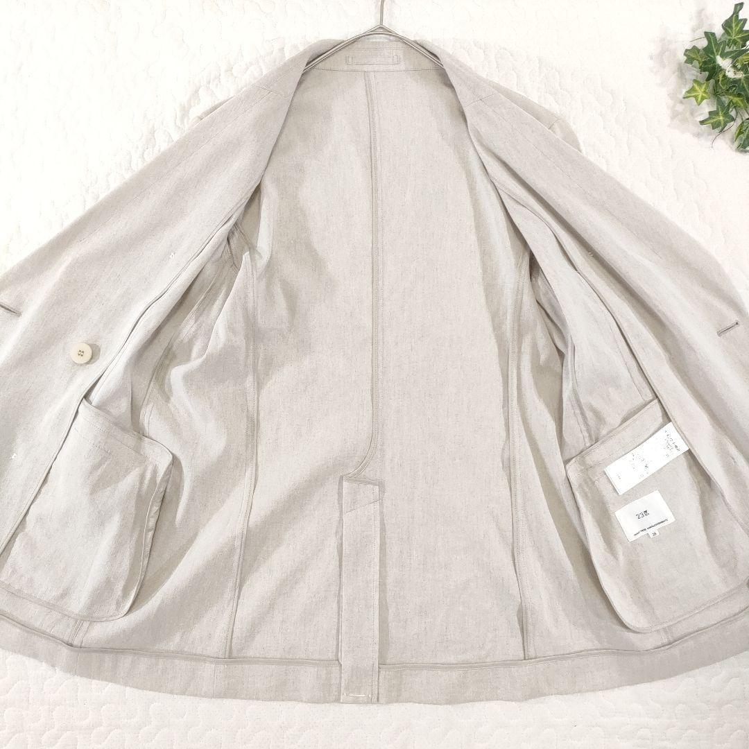 未使用品✨23区　洗えるリネンレーヨンストレッチダブルジャケット　ライトグレー