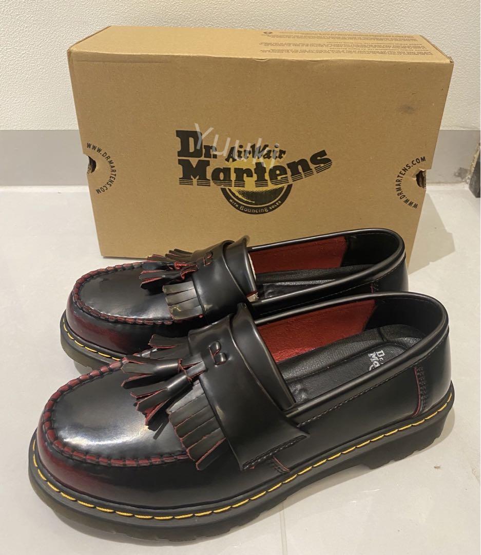 Dr. Martens フリンジ付きローファー 黒赤 26cm ハル