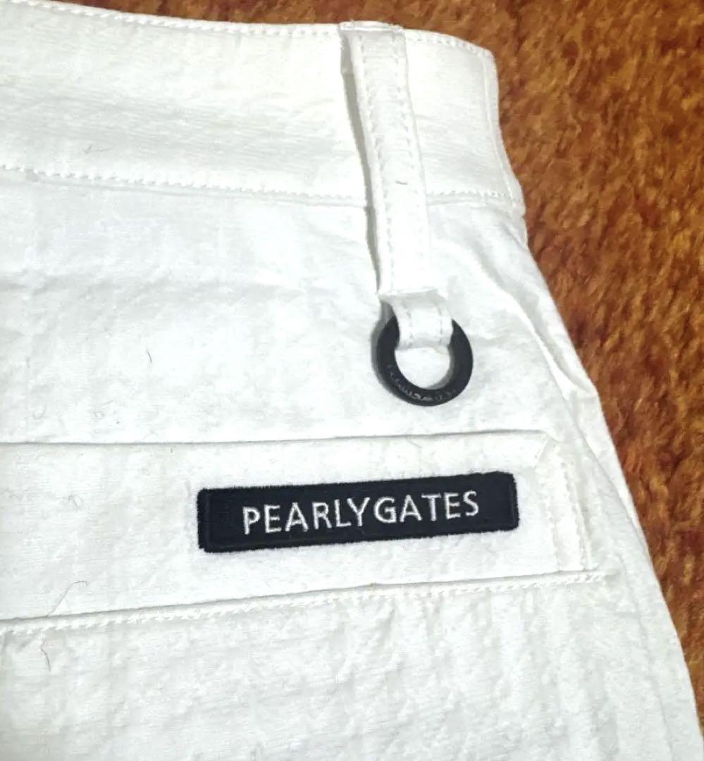 PEARLY GATES チェーンプリントスカート　白　ゴルフ　レディース