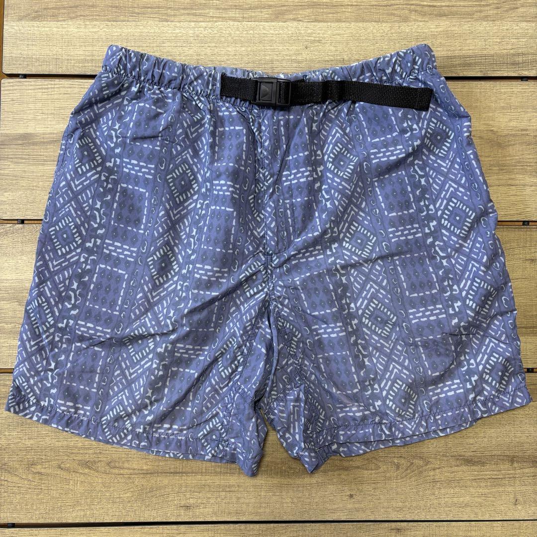 【希少】 エルエルビーン 80s 柄 ナイロンショーツ ショートパンツ ブルー系