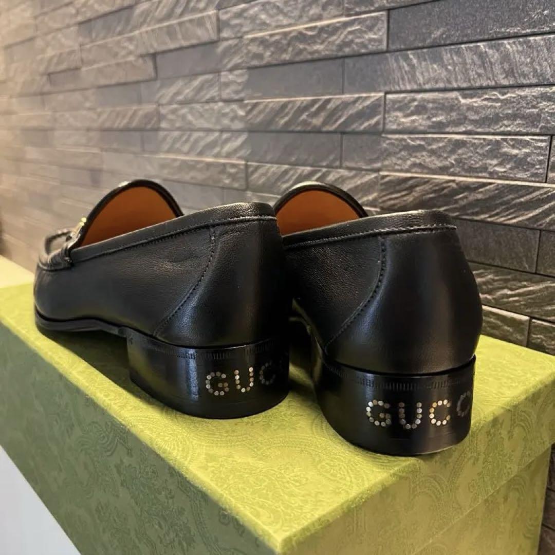 GUCCI ブラック レザー ビットローファー　6ハーフ