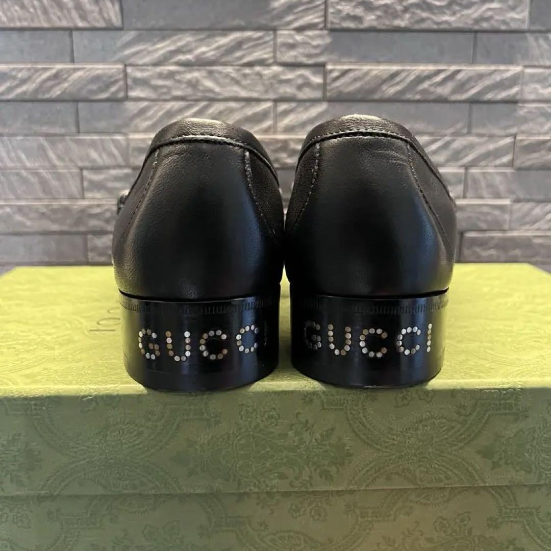 GUCCI ブラック レザー ビットローファー　6ハーフ
