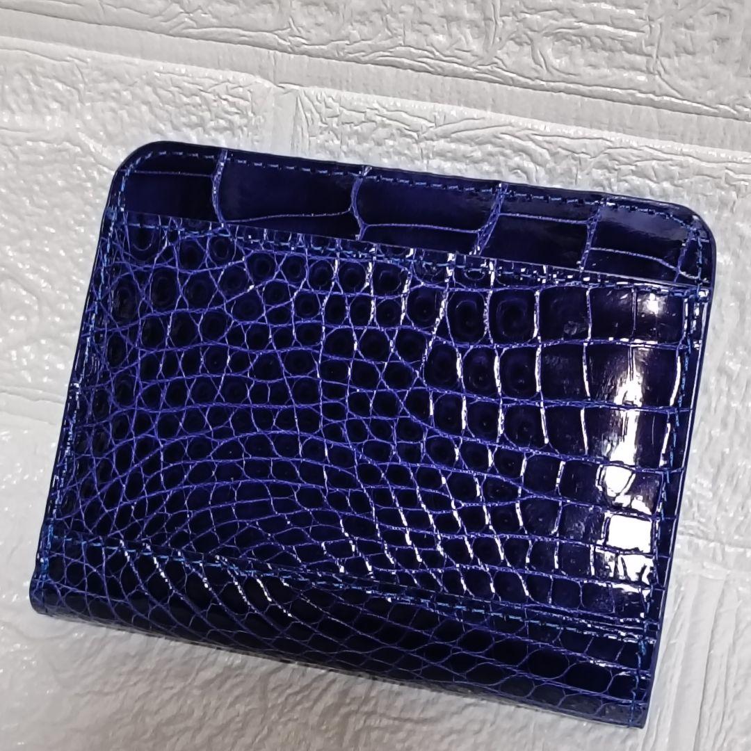 未使用✨️美品 シャイニングクロコダイル コンパクトウォレット 財布 本革 未使用✨️美品 シャイニングクロコダイル コンパクトウォレット 財布 本革