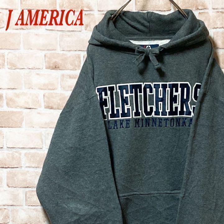 【希少】J AMERICA プルオーバー　パーカー　カレッジロゴ　刺繍　グレー 7,580円