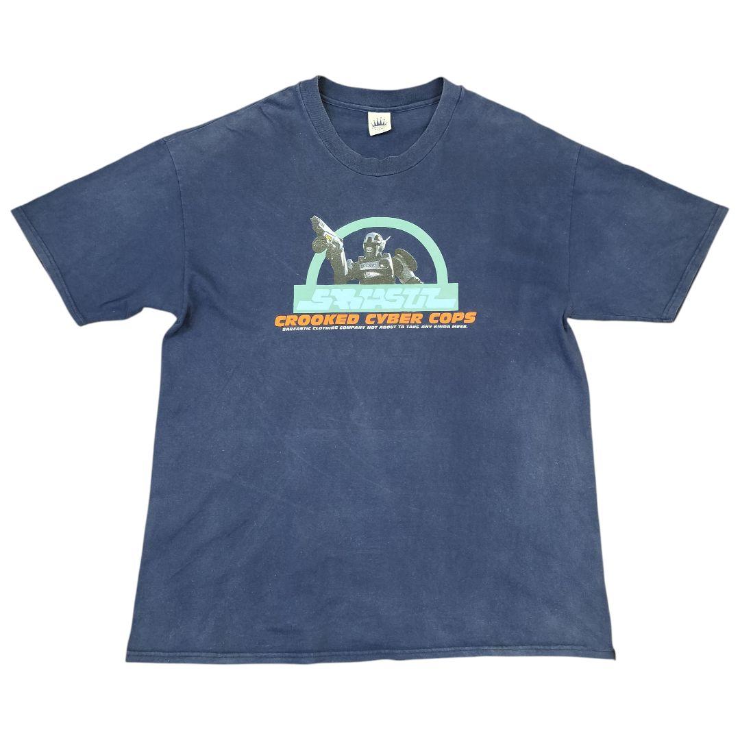 90s SARCASTICサキャスティック ロボコップTシャツネイビーXLサイズ