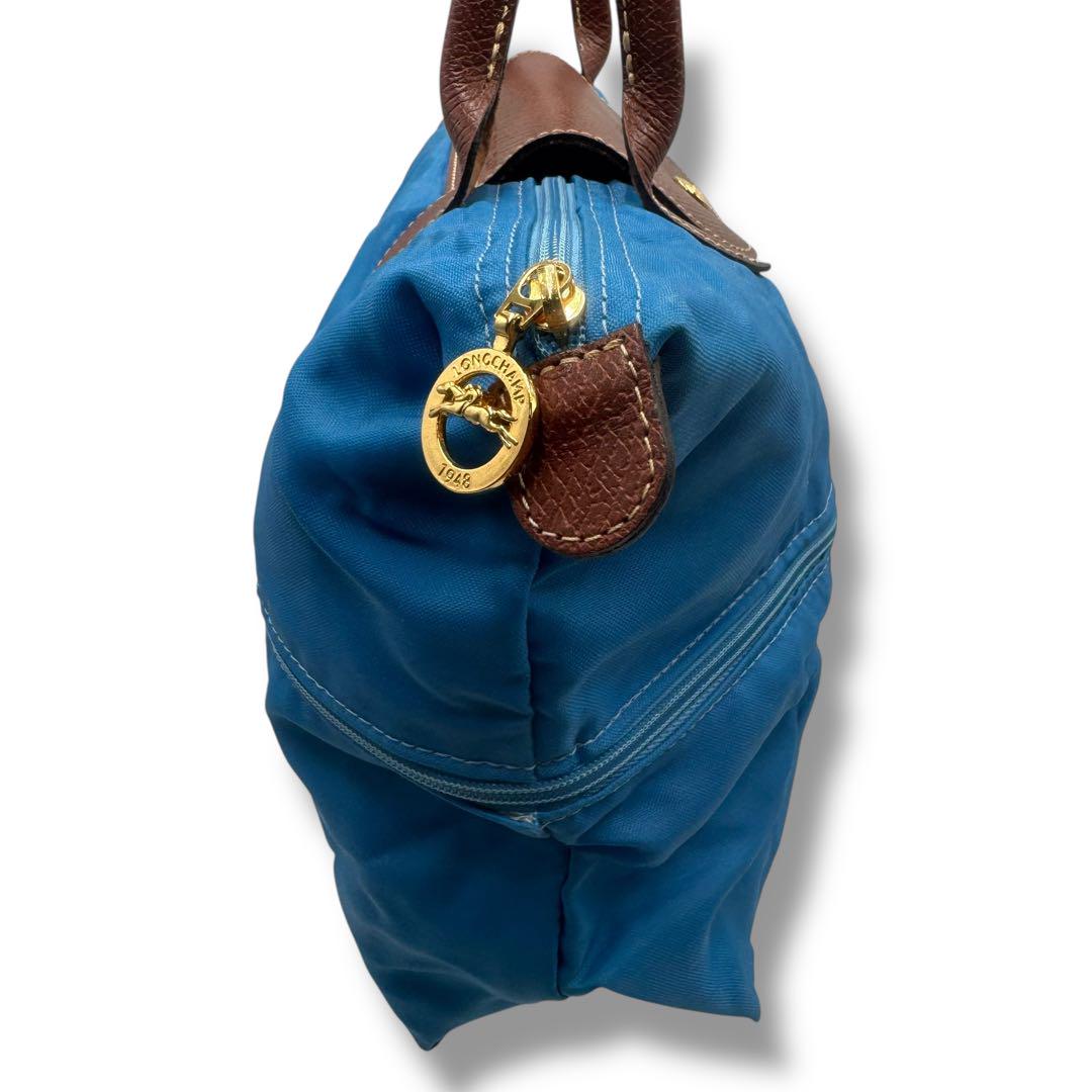 激レア 美品 LONGCHAMP ロンシャン プリアージュ ブルー 拡張式