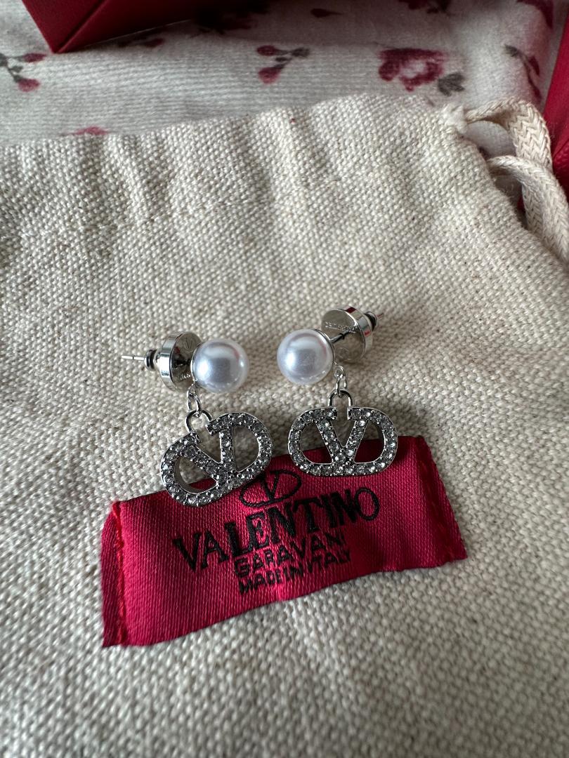 VALENTINO パール クリスタル ピアス