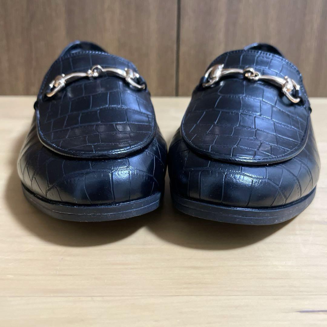新品未使用品　卑弥呼　RAIN ビットローファー　黒×金　防水　HIMIKO