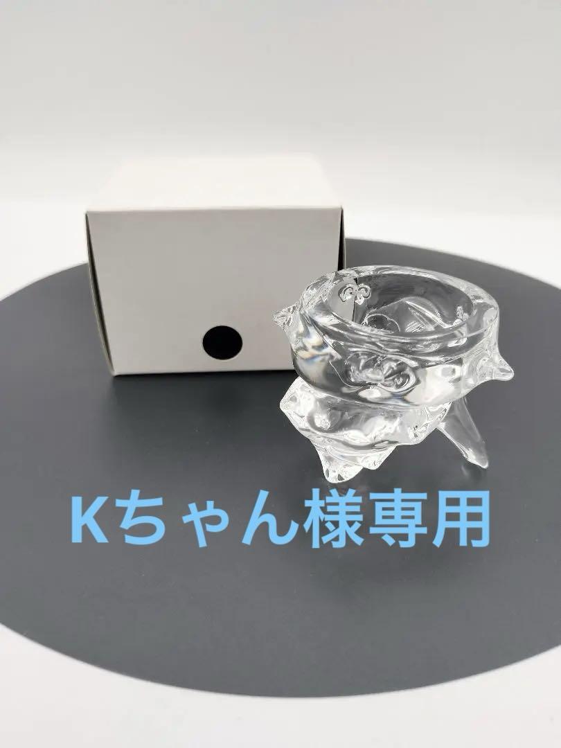 b396 【新品・未使用】蓋置 ガラス 義山 栄螺 新倉晴比古 紙箱 茶道具
