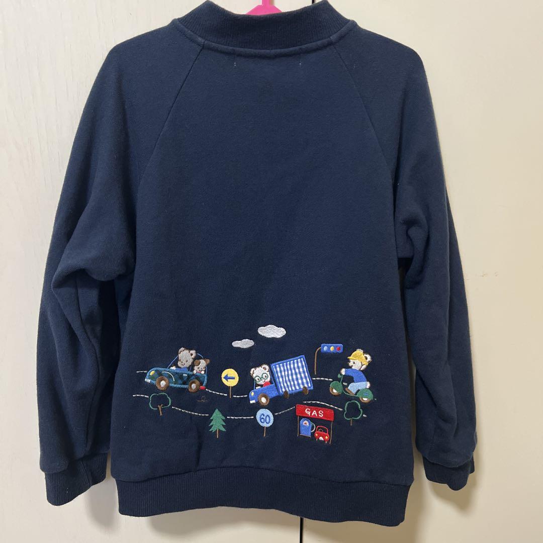 ファミリア車刺繍ニットジャケット100cm