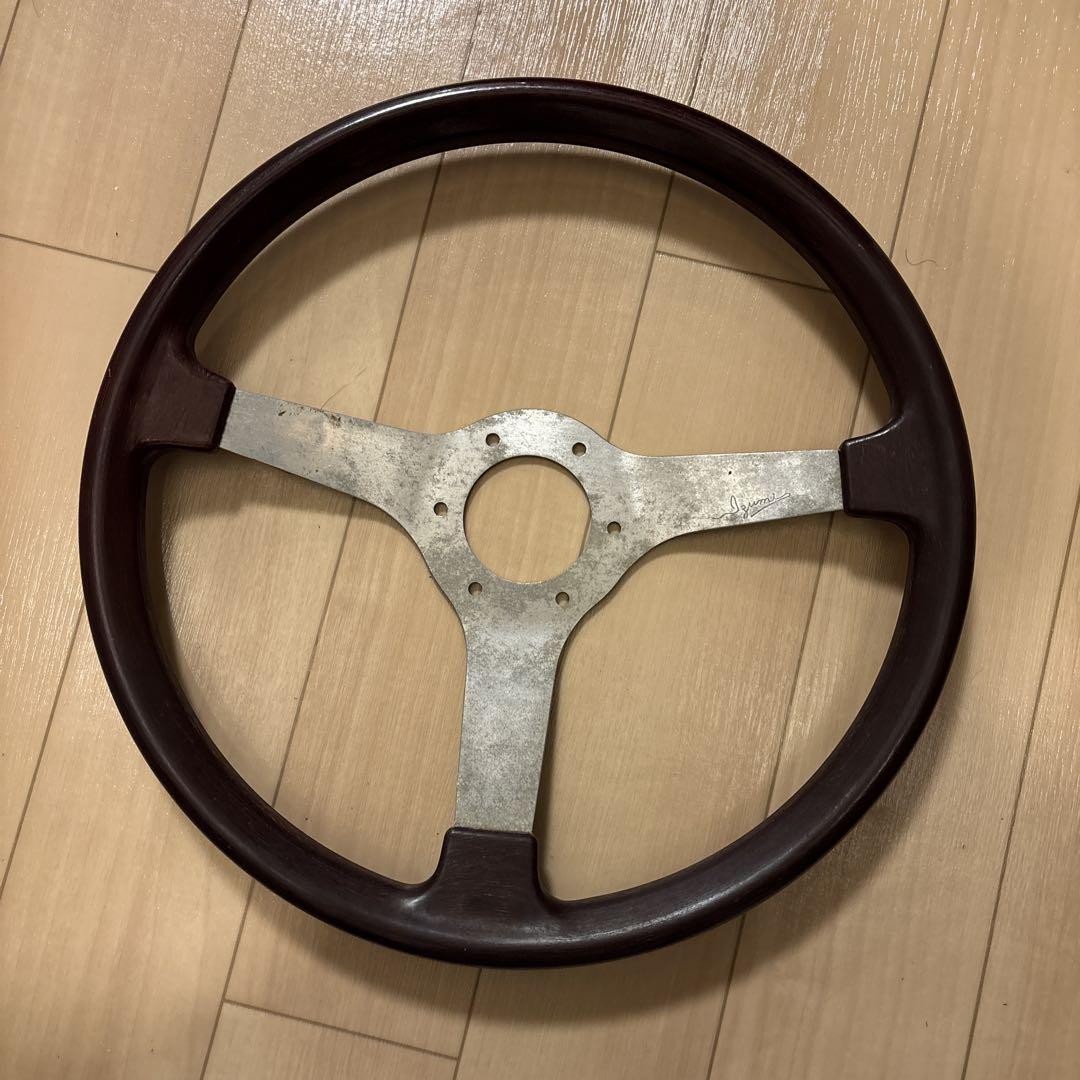 当時物 IZUMI イズミ ウッドステアリング 直径約36パイ 旧車用パーツ