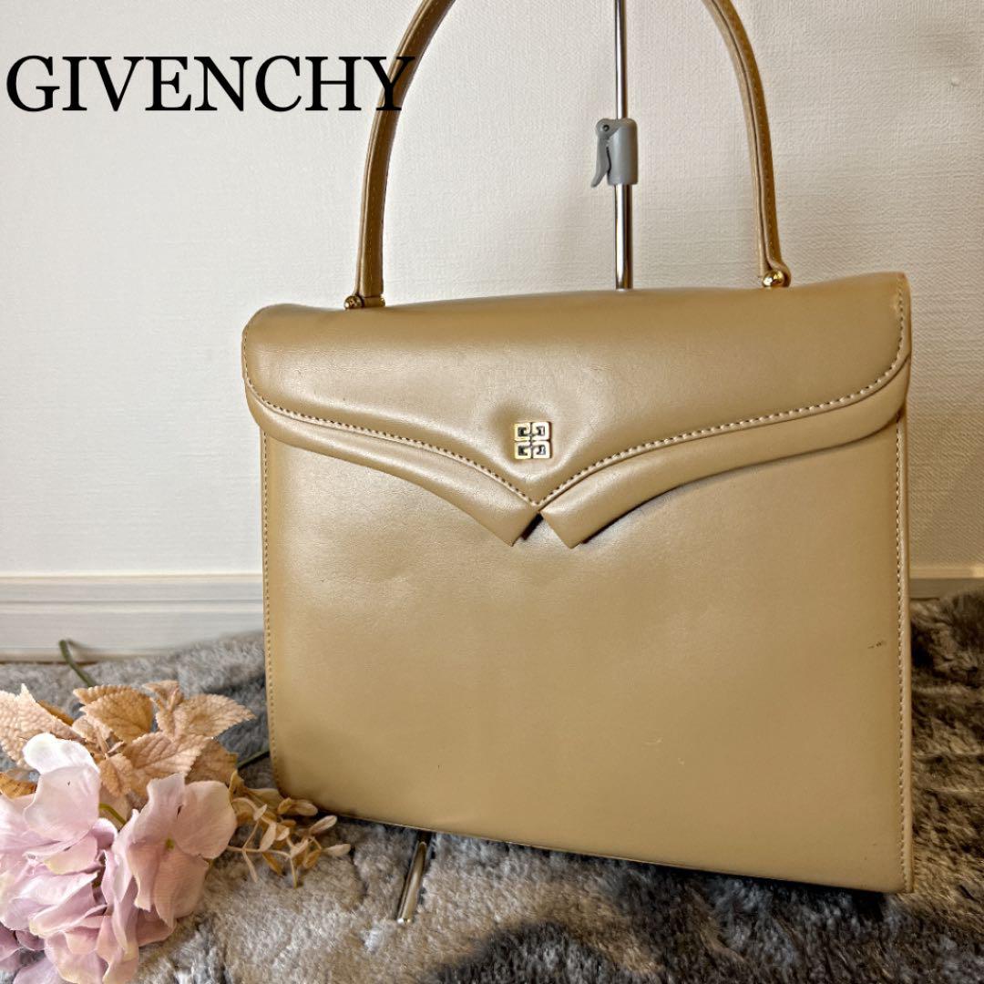 2999円 【特別送料無料!】 GIVENCHY フォーマルハンドバッグ 4Gロゴ ブラウンベージュ
