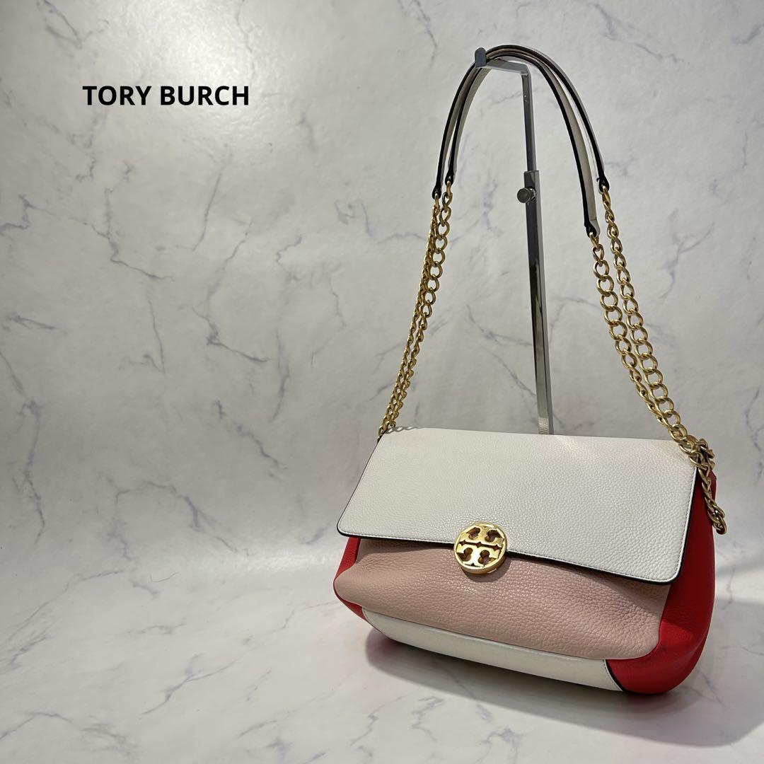 【美品】TORY BURCH トリーバーチ　ショルダーバッグ　レザー　ロゴ金具