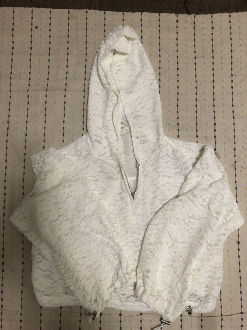 poppy レースフーディトップス　あさぎーにょ