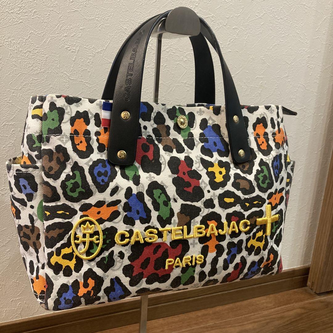 【極美品】カステルバジャック ドライビングトートバッグ キャンパス レザー 総柄