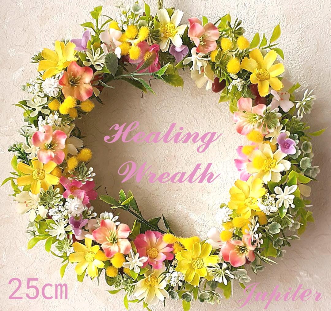 送料無料英語版 Healing Wreath ミモザ 小花 優しい気持ちになれるリース 1点限りセット付 ハンドメイド 日用品 インテリア Roe Solca Ec