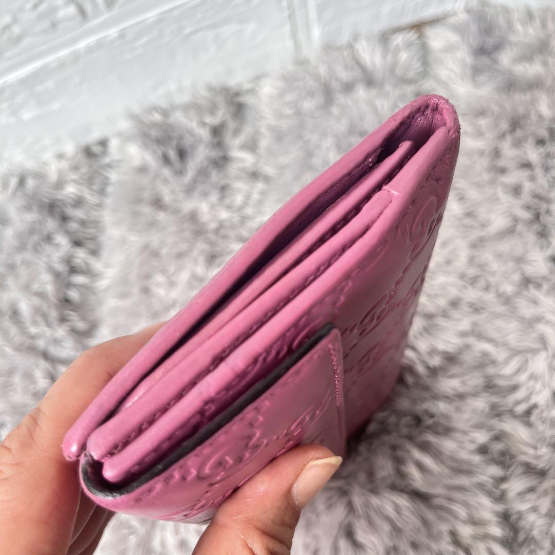 状態考慮　GUCCI✨長財布　ラブリーハート　長財布　シマ　ピンク