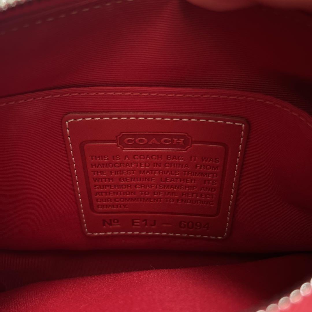 COACH レッド ロゴハンドバッグ