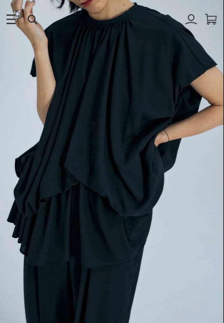 美品【ENFOLD】WAVE SHIRRING BLOUSE WAVE SHIRRING BLOUSE（300HS230