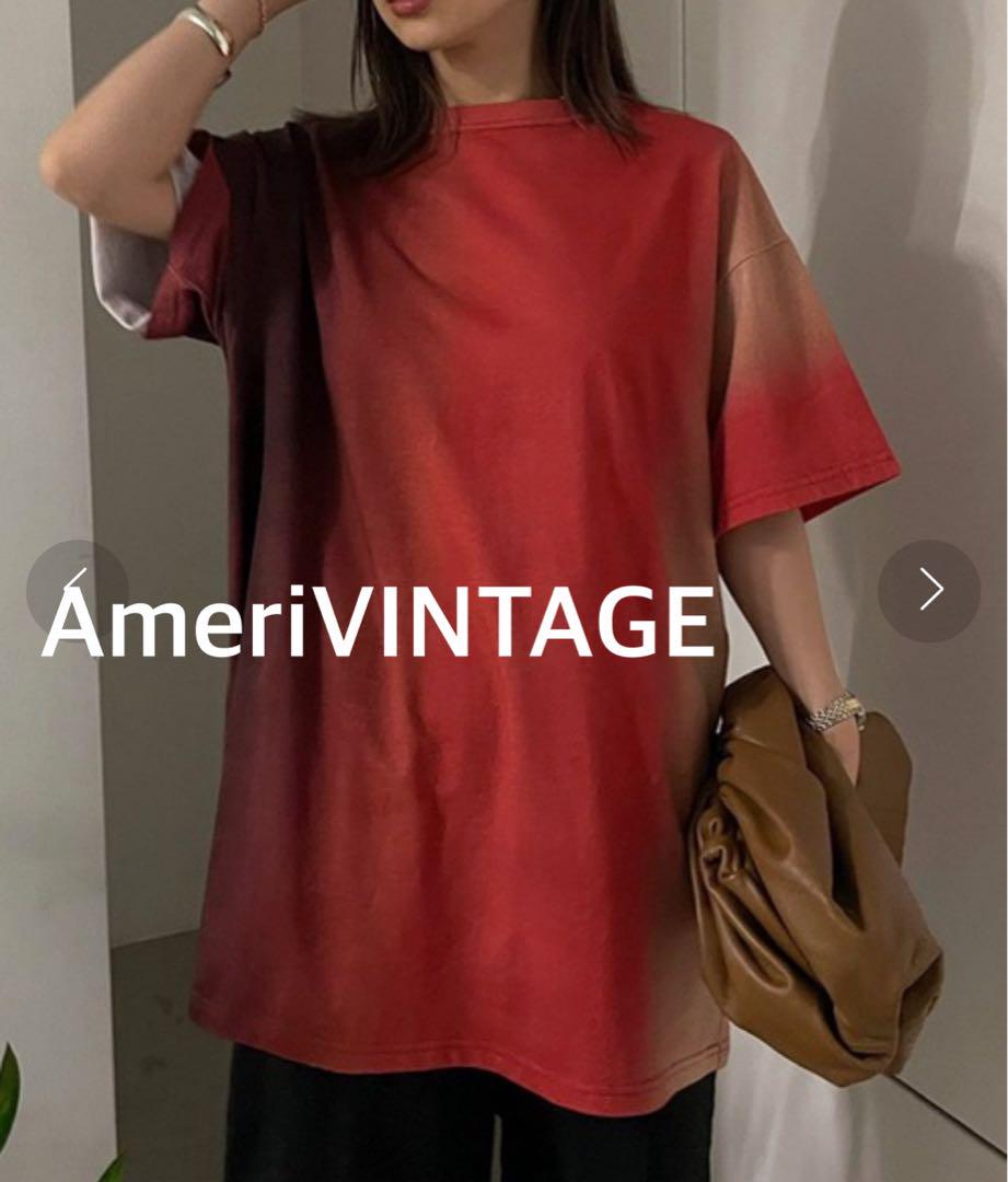 Ameriアメリヴィンテージ　グラデーションオーバーサイズTシャツ★レッド