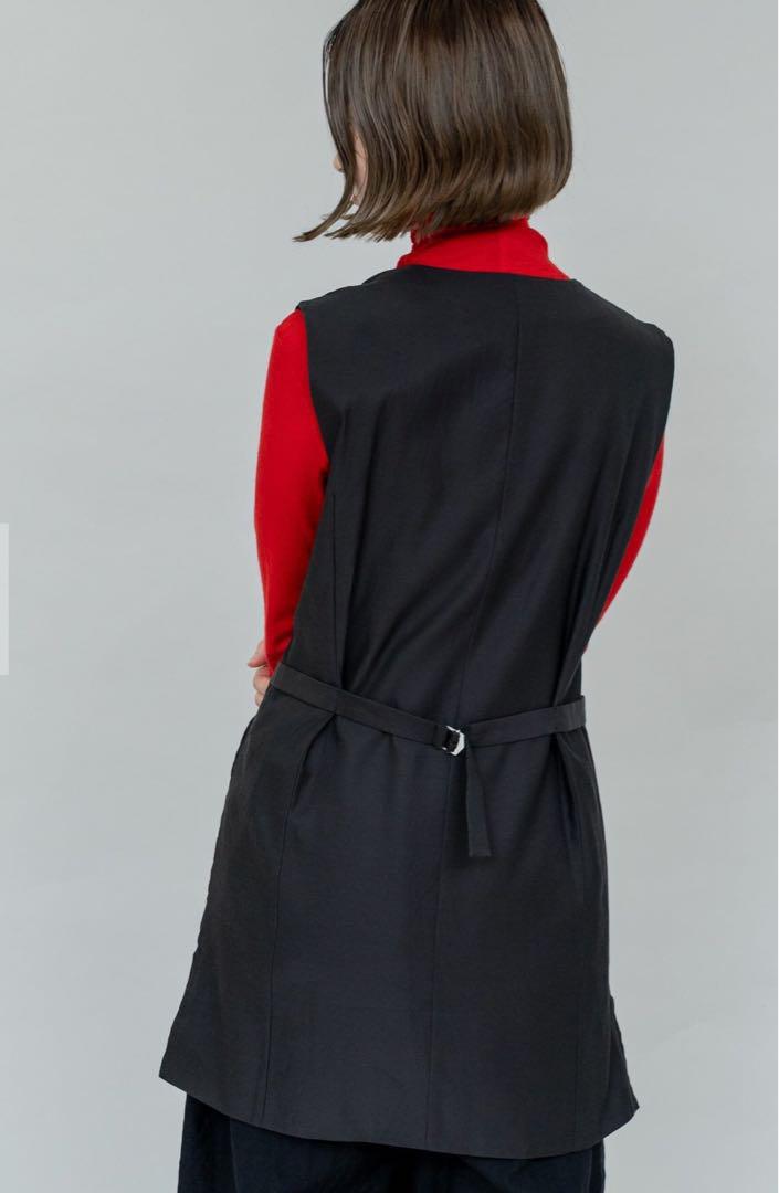 iki Wool/Linen バックサテン ロングベスト リネン iki Wool/Linen バックサテン ロングベスト リネン