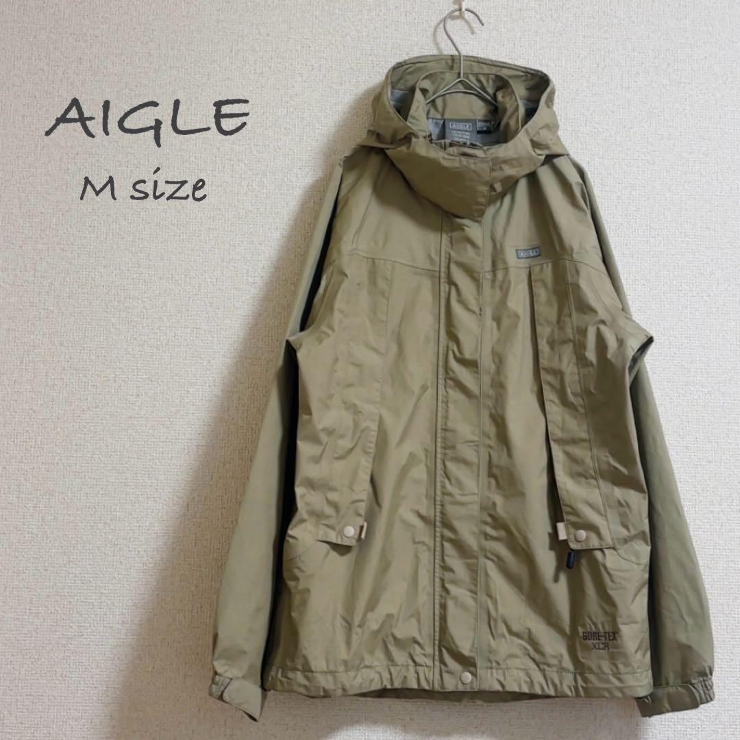 【美品】AIGLE エーグル GORE-TEX フード付 マウンテンパーカー