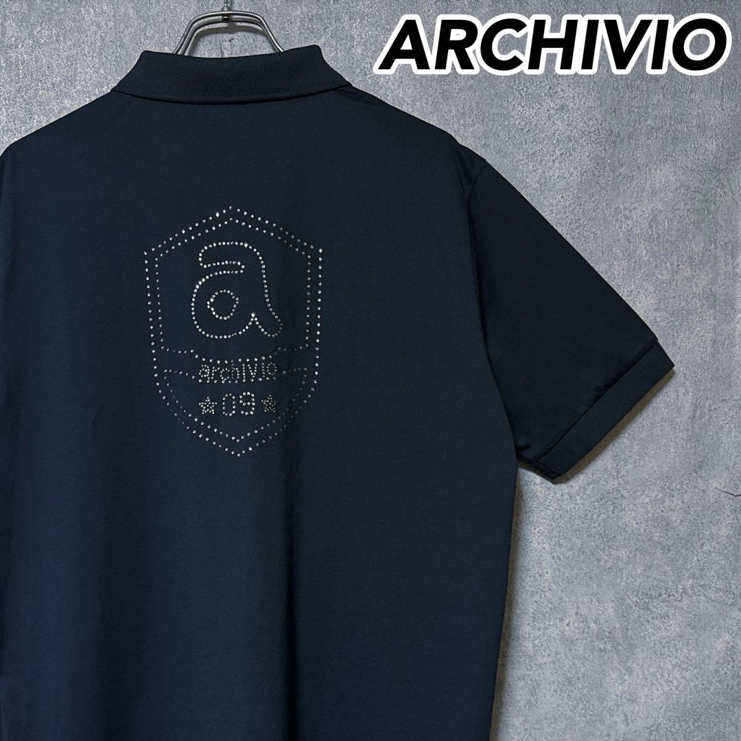 ARCHIVIO アルチビオ ビッグロゴ 半袖 ポロシャツ ゴルフ ウェア 人気