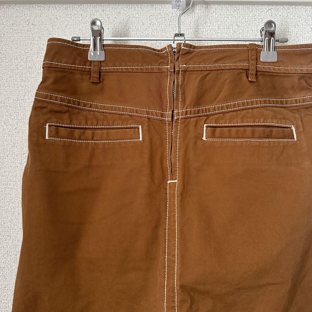 シップス　ステッチ　ロング　スカート　台形　フレア　デニム　カーゴ　春夏