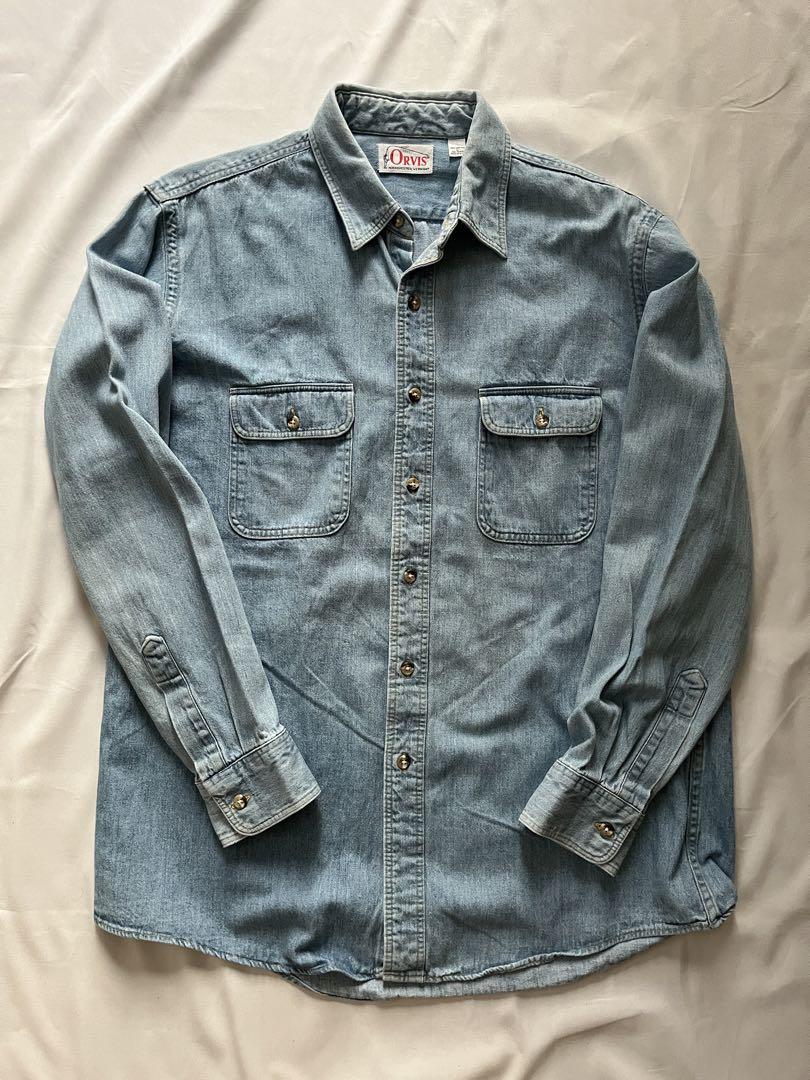 80s〜90s ORVIS ビンテージ デニムシャツ USA製 古着 アメリカ製