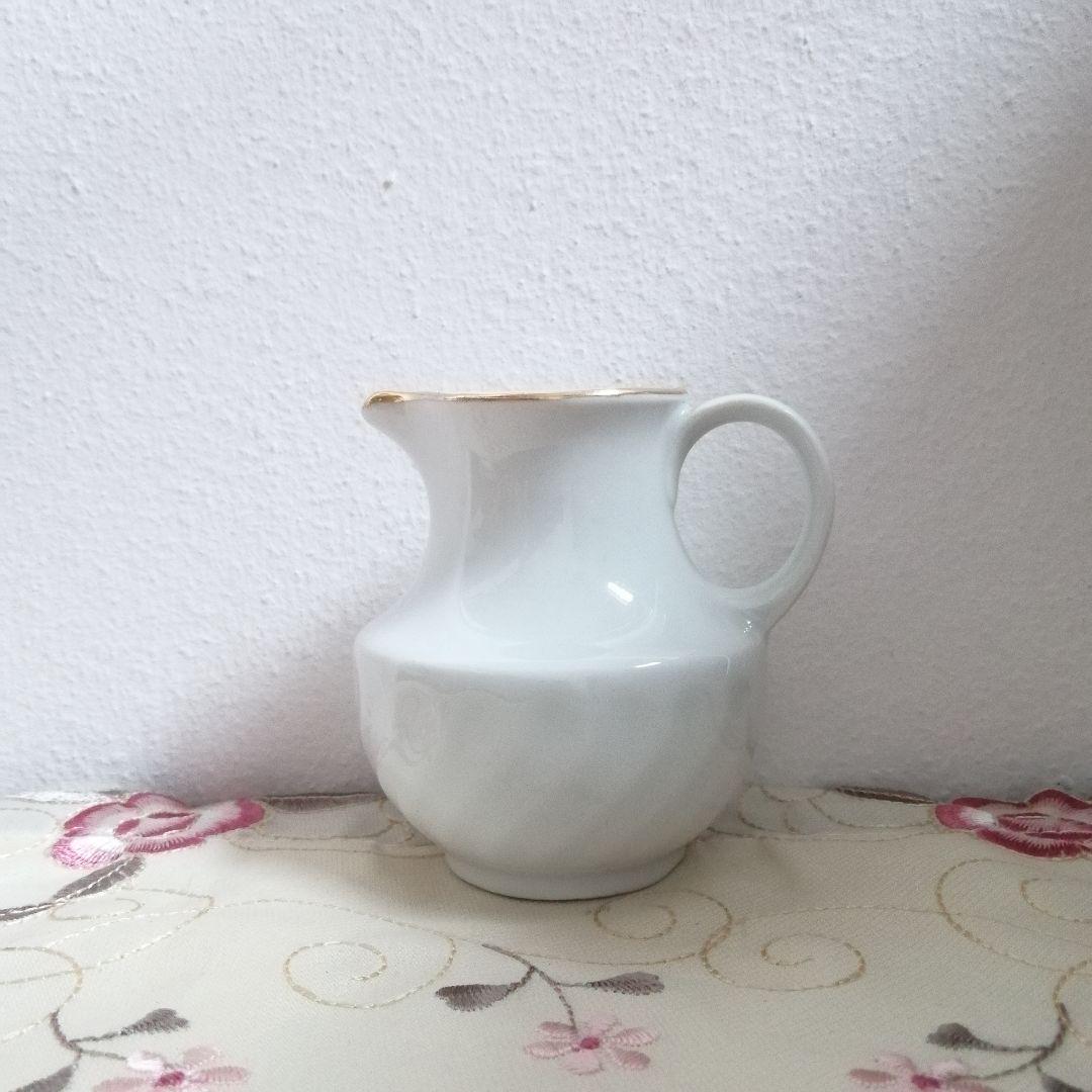 パリ 蚤の市 ミルクポット 白ぽちゃ 陶器