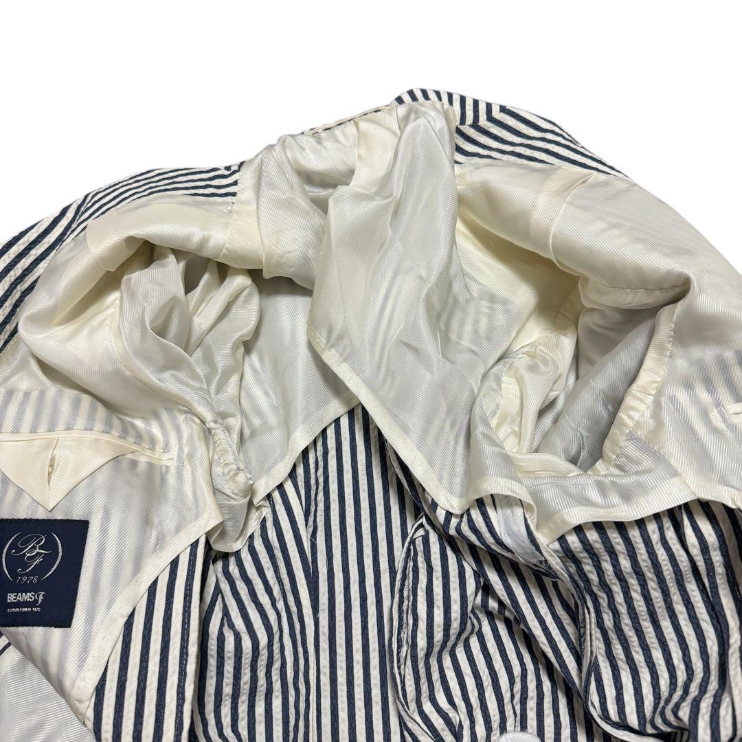 BEAMS F EASY SUBALPINPO シアサッカーストライプジャケット